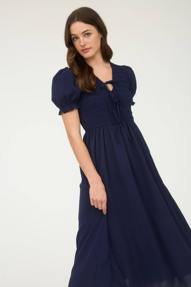 Sweet and Simple Bow Midi Dress