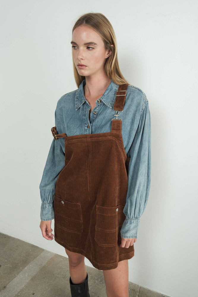 So Cute Overall Mini Dress