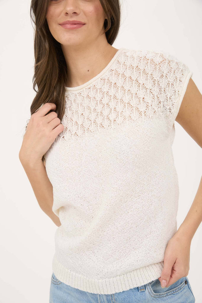 Eyelet and Bows Knit Top