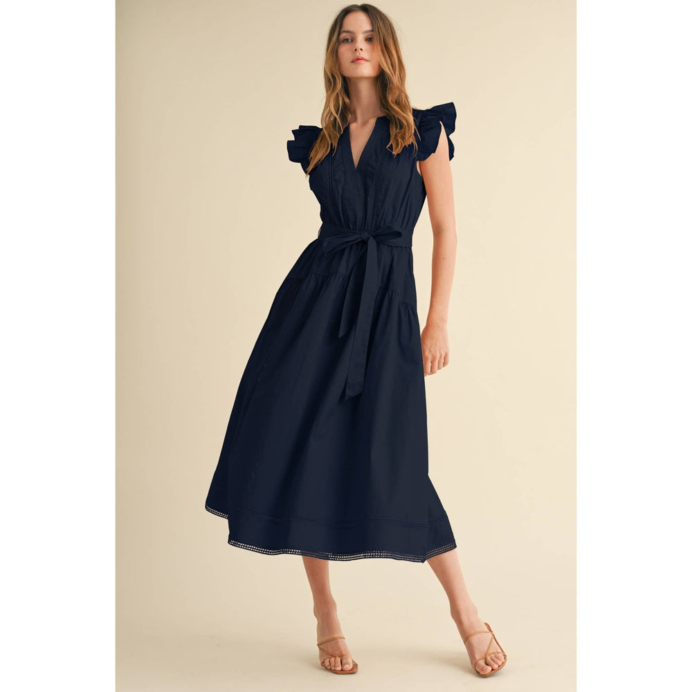 Eveline Classic Navy Midi Dress