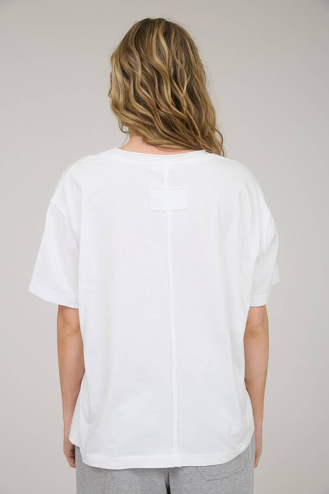 Daily Washed Raw Edge V Neck T Shirt