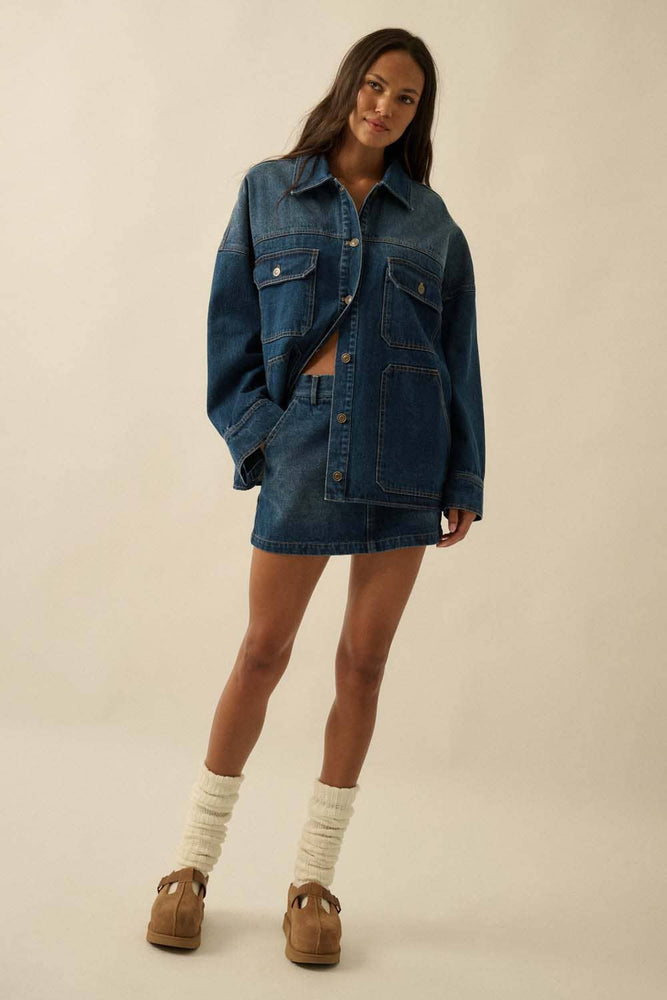 Ombré Oversized Denim Jacket