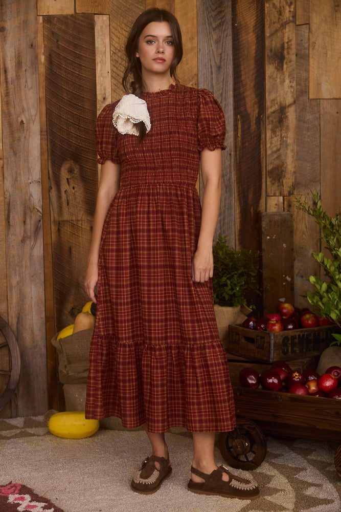 Cider Season Smocked Midi Dress