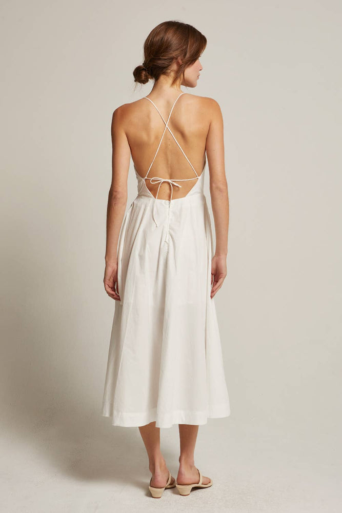 Eunice V-neck Poplin Midi Dress