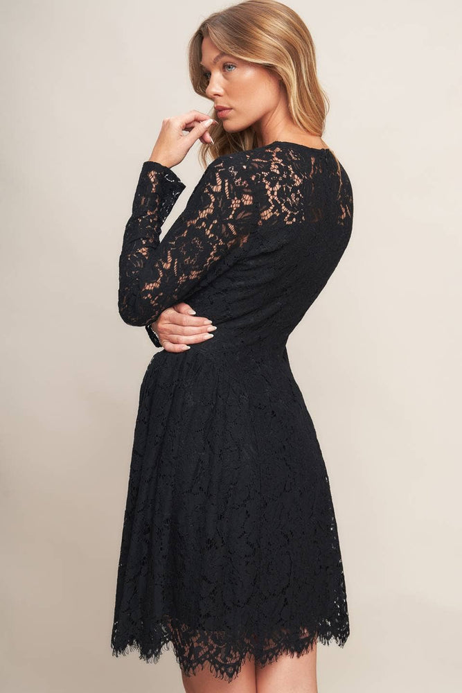 A woven lace mini dress