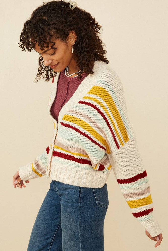 Happy Stripes Knit Cardigan