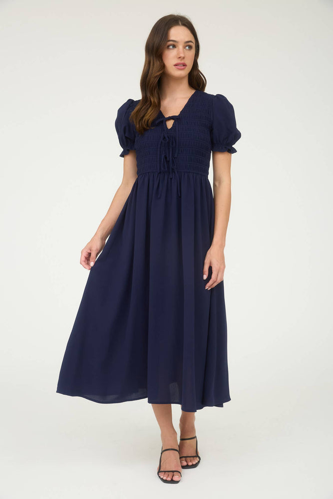 Sweet and Simple Bow Midi Dress