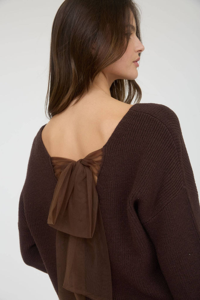 Always Yours Chiffon Bow Sweater