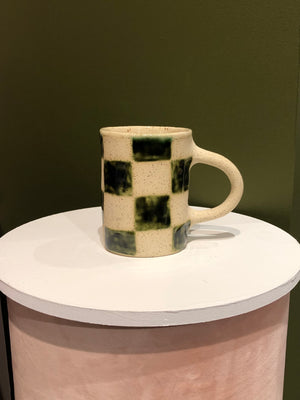 Good Vibes Handmade Checkered Mug