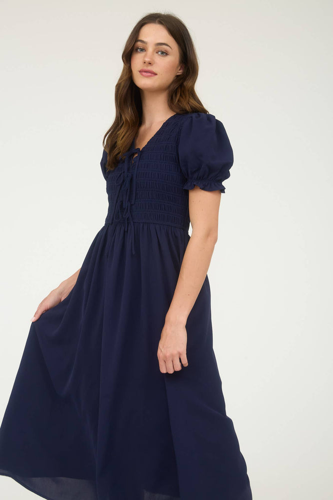 Sweet and Simple Bow Midi Dress