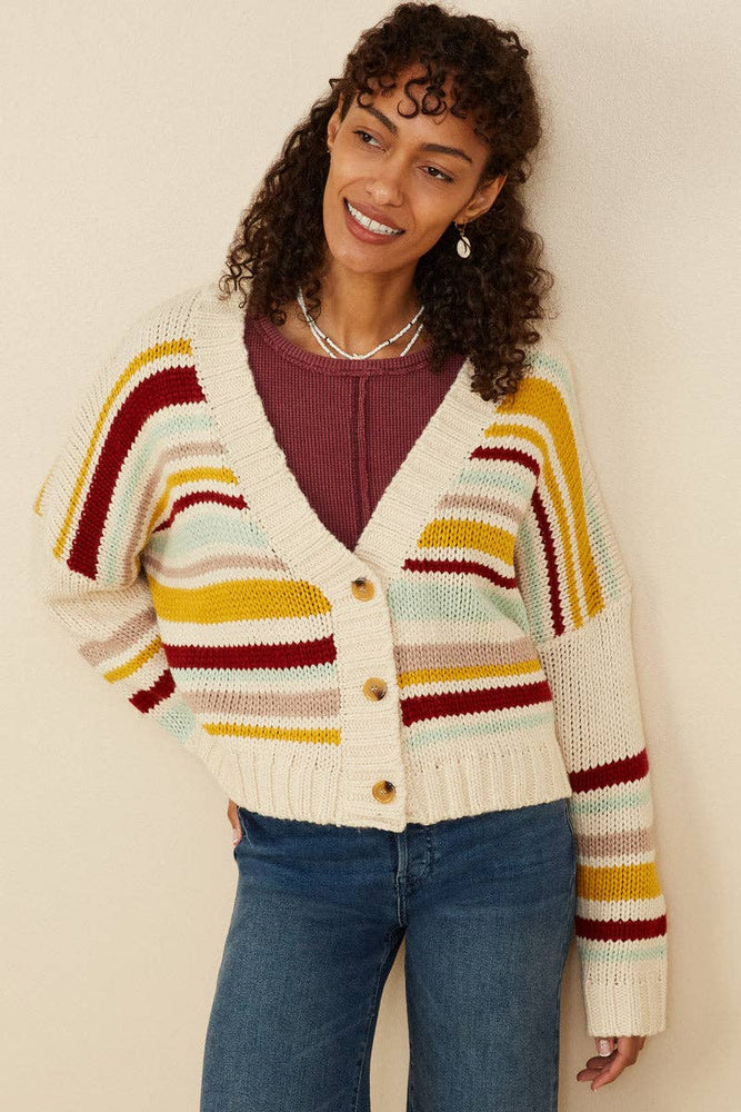 Happy Stripes Knit Cardigan