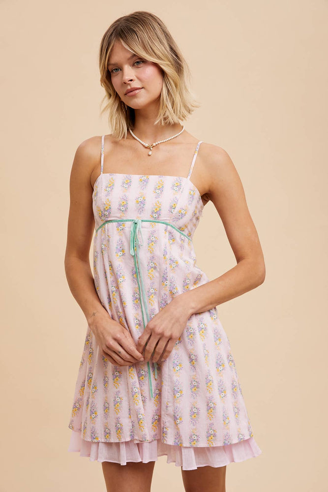 Posh and Polished Floral Bow Mini Dress