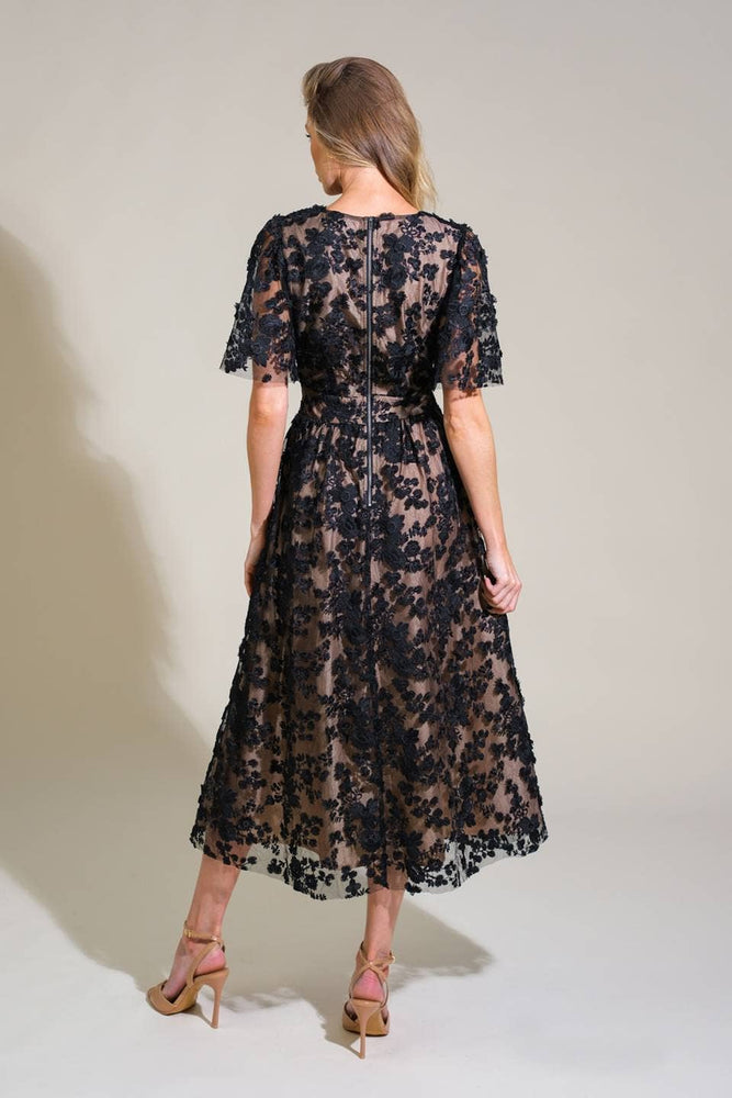 A woven lace midi dress