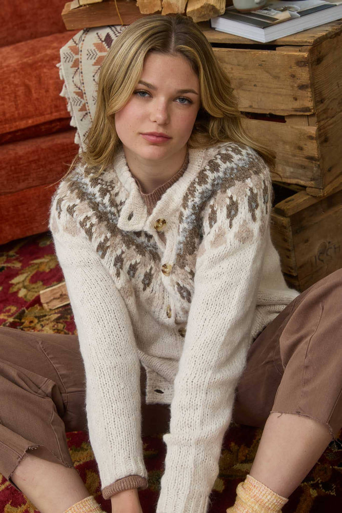 Fair Isle Button Down Cardigan