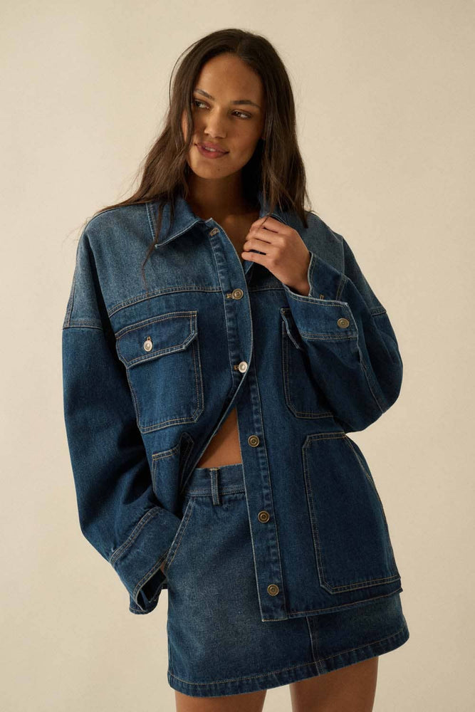 Ombré Oversized Denim Jacket