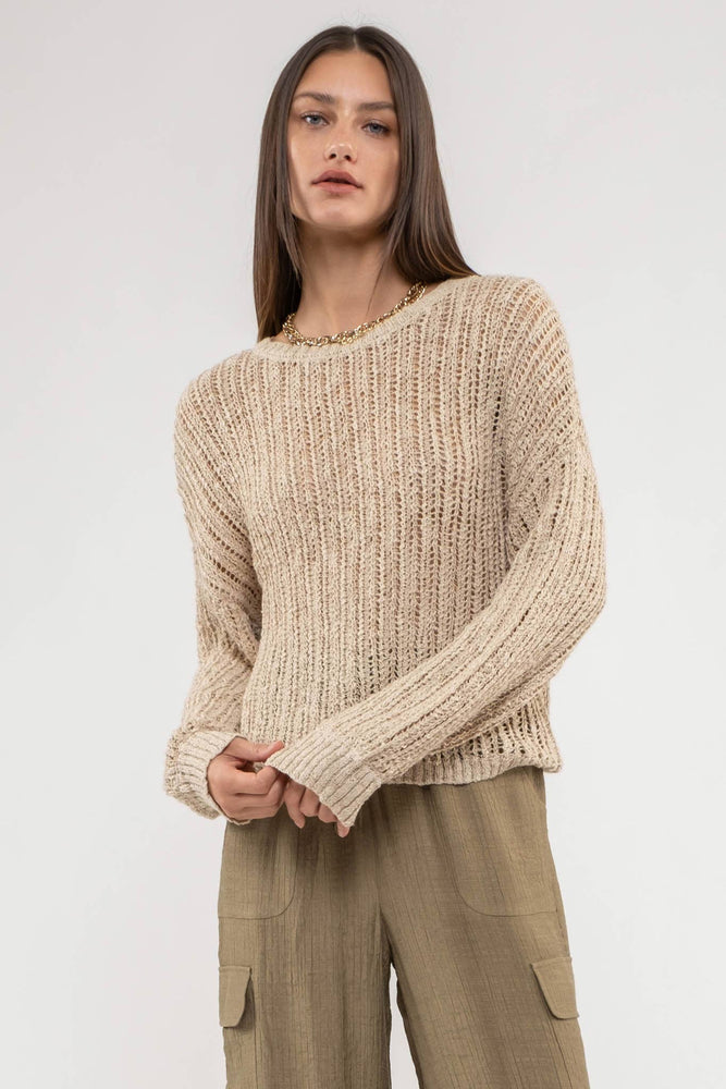 
                
                    Load image into Gallery viewer, Delightful Day Sheer Knit Sweater
                
            