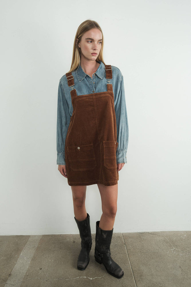 So Cute Overall Mini Dress