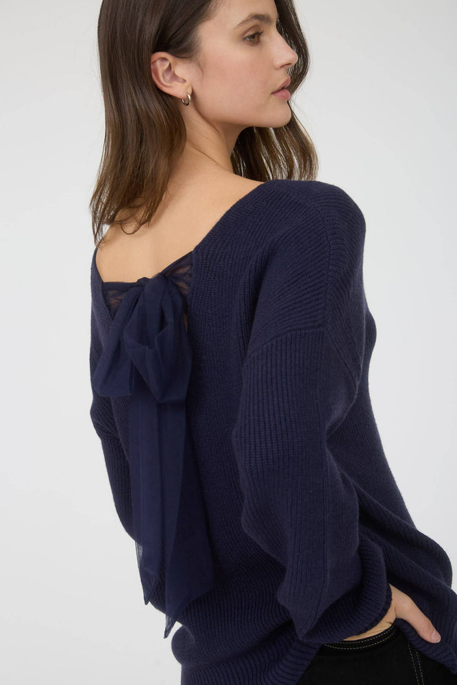 Always Yours Chiffon Bow Sweater