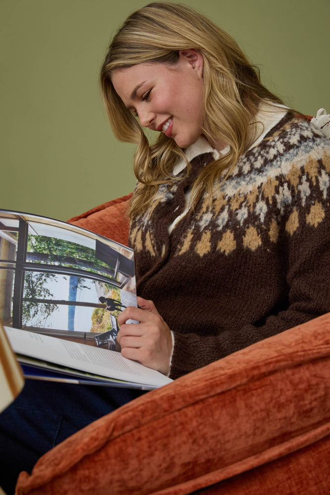 Fair Isle Button Down Cardigan