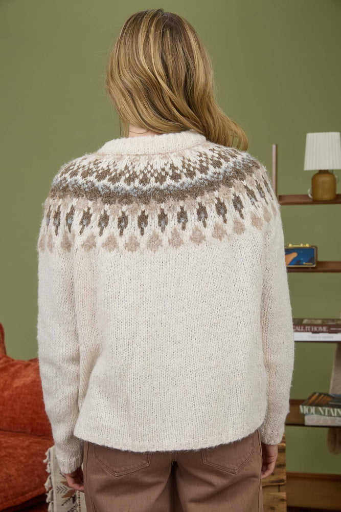 Fair Isle Button Down Cardigan