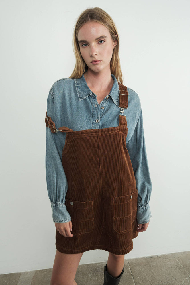 So Cute Overall Mini Dress