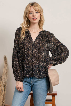 
                
                    Load image into Gallery viewer, Floral Drop Sleeve Blouse
                
            