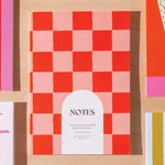 Lined Notebook | Peach & Cherry Checker