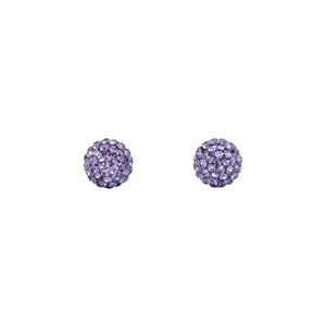 
                
                    Load image into Gallery viewer, Park and Buzz radiance stud. Sparkle ball earrings. Hillberg and Berk. Canadian Brand. Glitter ball earrings. Grape purple sparkle earrings jewelry jewellery. Valentines gift.
                
            