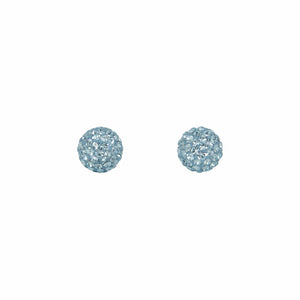 Park and Buzz radiance stud. Sparkle ball earrings. Hillberg and Berk. Canadian Brand. Glitter ball earrings. Aquamarine blue sparkle earrings jewelry jewellery. Valentines gift.