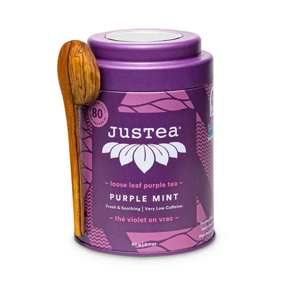 
                
                    Load image into Gallery viewer, Purple Mint Tin with Spoon - Organic, Fair-Trade, Purple Tea
                
            