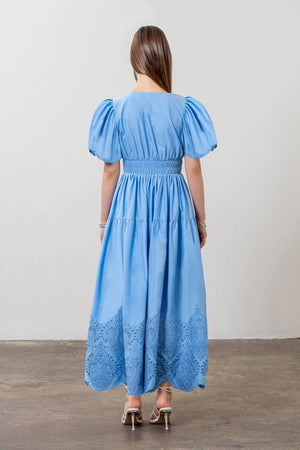 
                
                    Load image into Gallery viewer, You&amp;#39;re A Treasure Eyelet Midi Dress
                
            