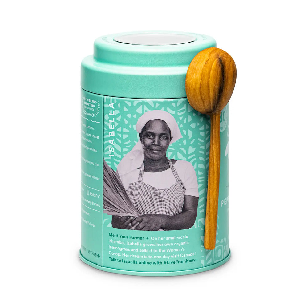 
                
                    Load image into Gallery viewer, Peppermint Detox Tin &amp;amp; Spoon- Organic, Fair-Trade Herbal Tea
                
            