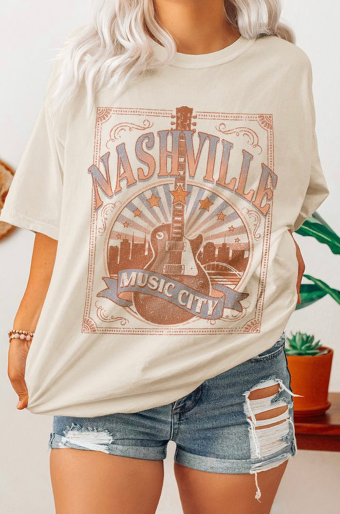 
                
                    Load image into Gallery viewer, Nashville Music City Retro Oversized T Shirt
                
            